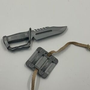 Vintage GI Joe Accessory Grey Survival Knife and Sheath for 12" Action Figure